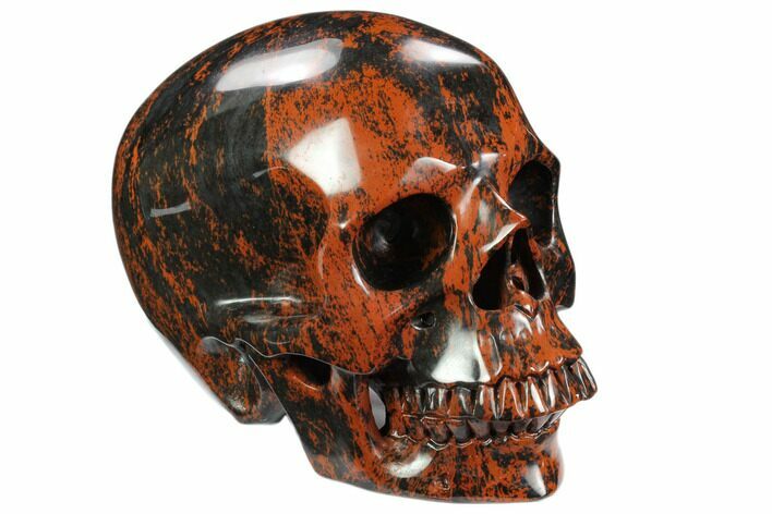 Realistic Polished Mahogany Obsidian Skull #127566